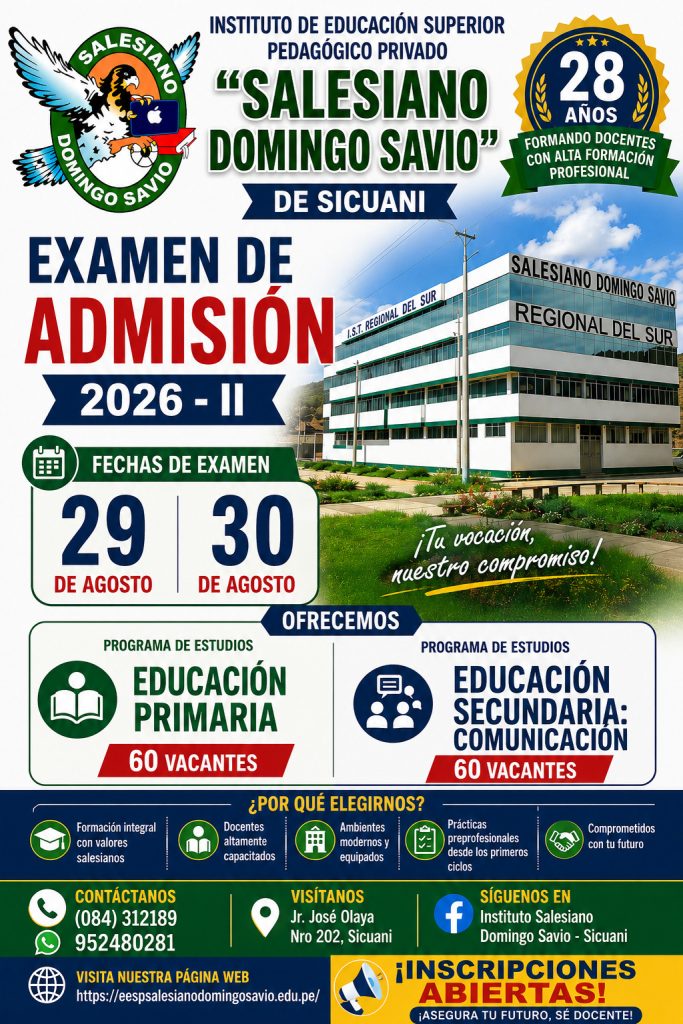 afiche admision 2026 ii 2